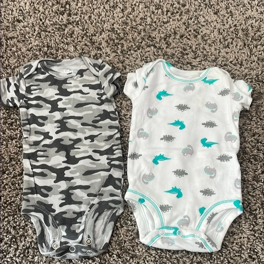 Carter's Baby Boy Matching Sets - 5 onesies, 3 pants and 1 pair of shoes!